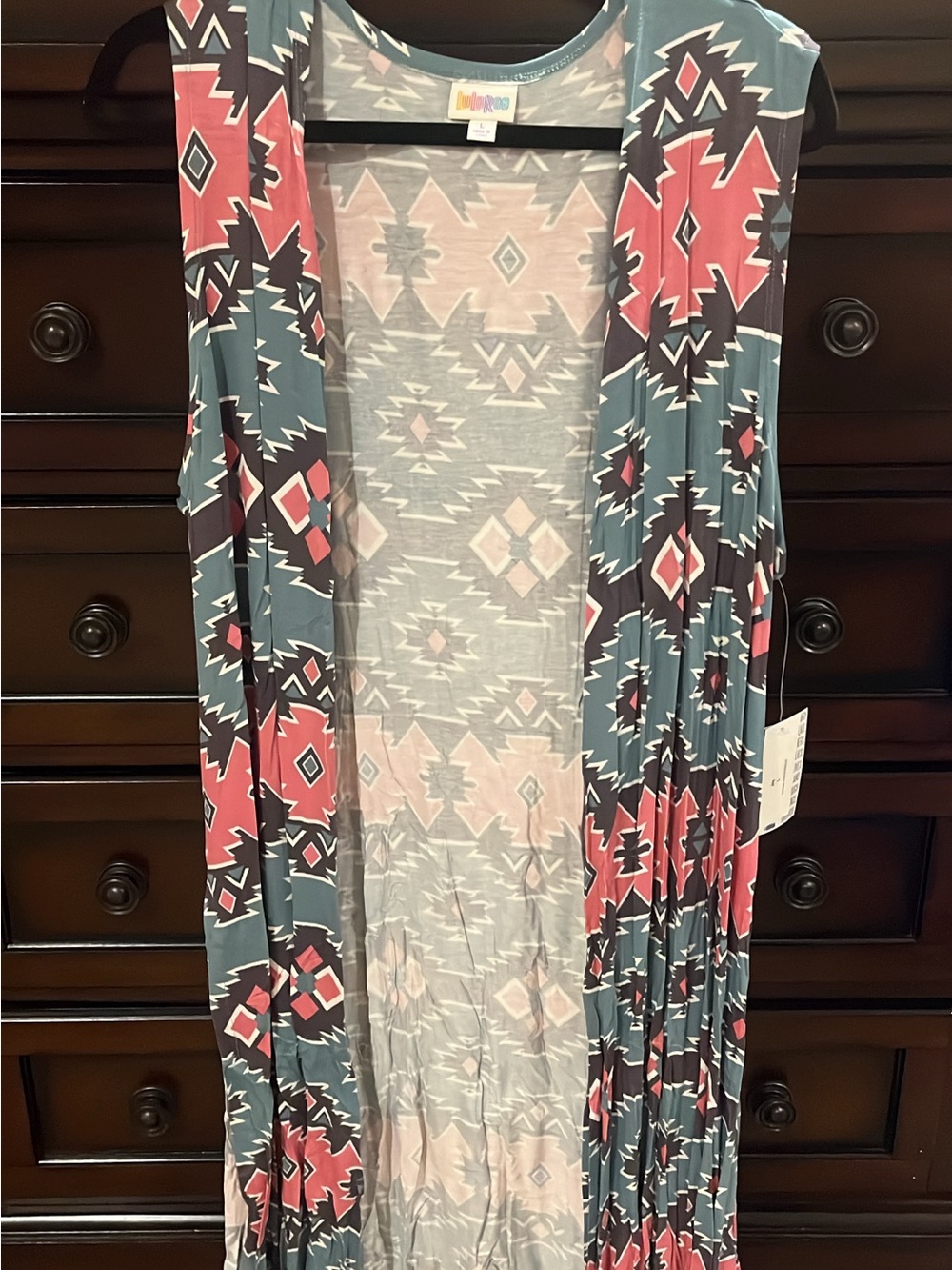 Aztec Open Front Maxi Vest